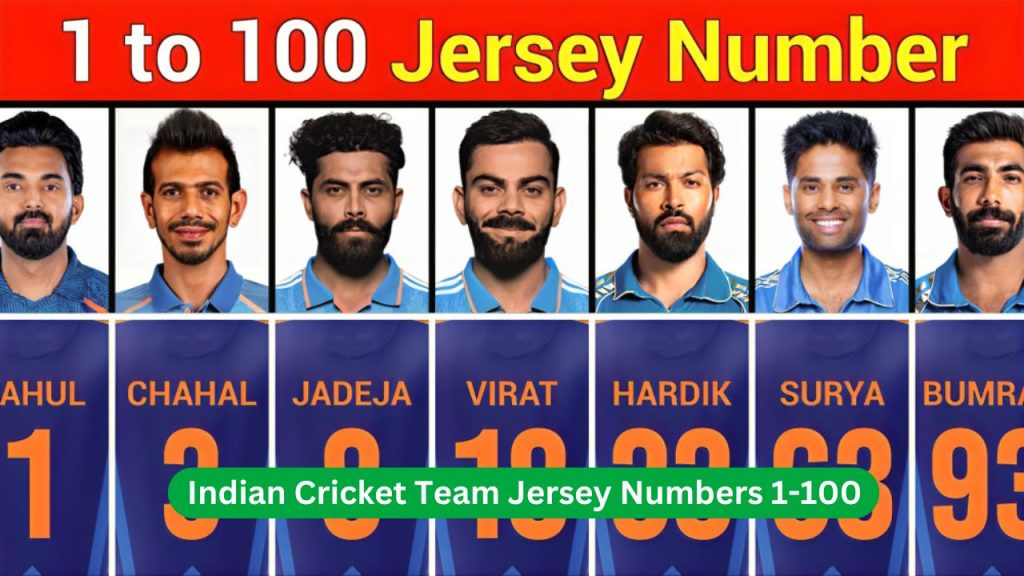 Indian Cricket Team Jersey Numbers 1-100